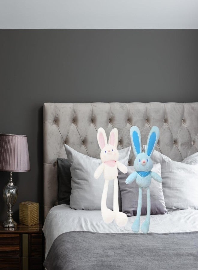 TechMax Solution Cute White Stretch Ear Bunny Plush - Image 3